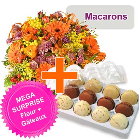 Macarons et fleurs